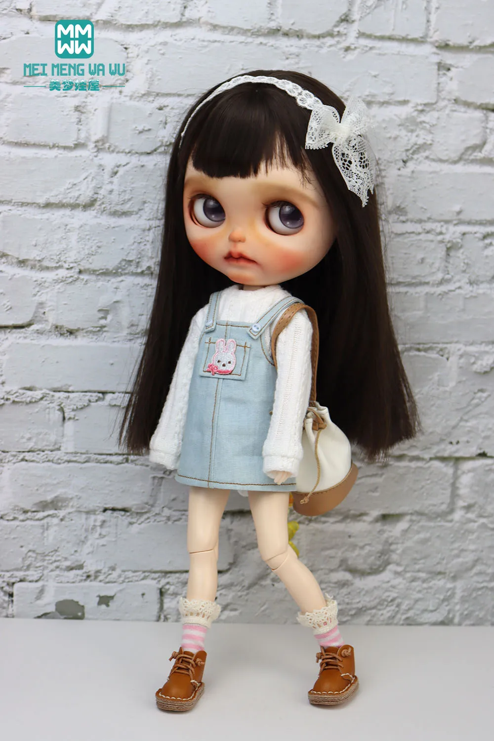 Blyth Doll Clothing Fashion Sweater Short Skirt Jeans Flared Pants Suitable for 28-30 cm OB22 OB24 Doll Accessories Gift