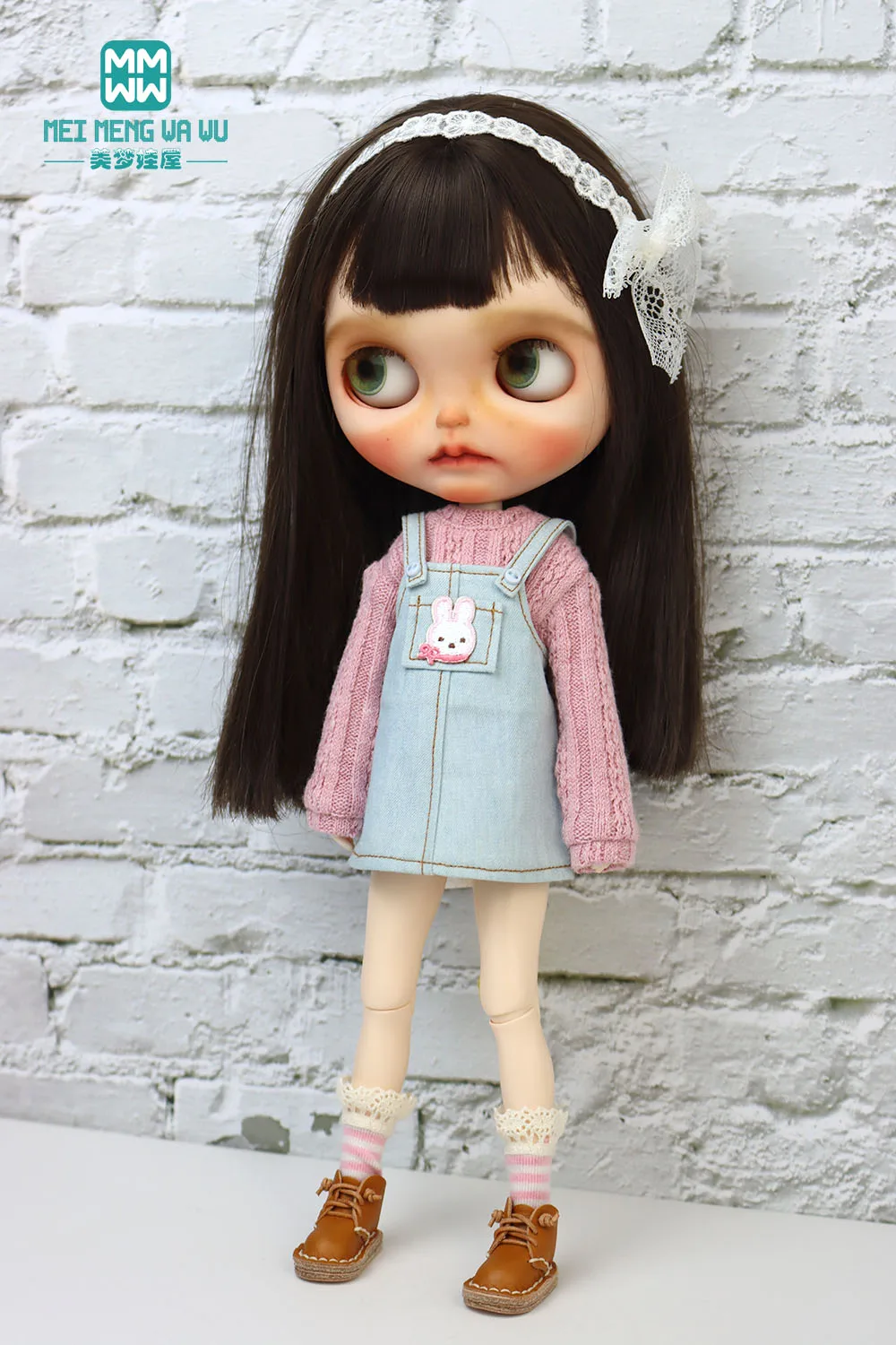 Blyth Doll Clothing Fashion Sweater Short Skirt Jeans Flared Pants Suitable for 28-30 cm OB22 OB24 Doll Accessories Gift