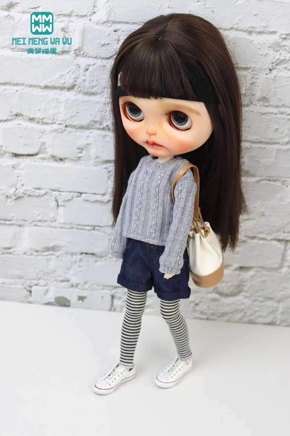 Blyth Doll Clothing Fashion Sweater Short Skirt Jeans Flared Pants Suitable for 28-30 cm OB22 OB24 Doll Accessories Gift