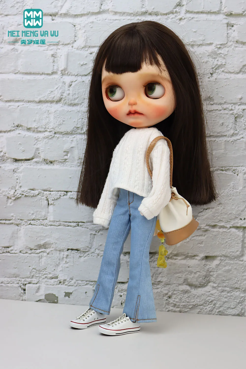 Blyth Doll Clothing Fashion Sweater Short Skirt Jeans Flared Pants Suitable for 28-30 cm OB22 OB24 Doll Accessories Gift