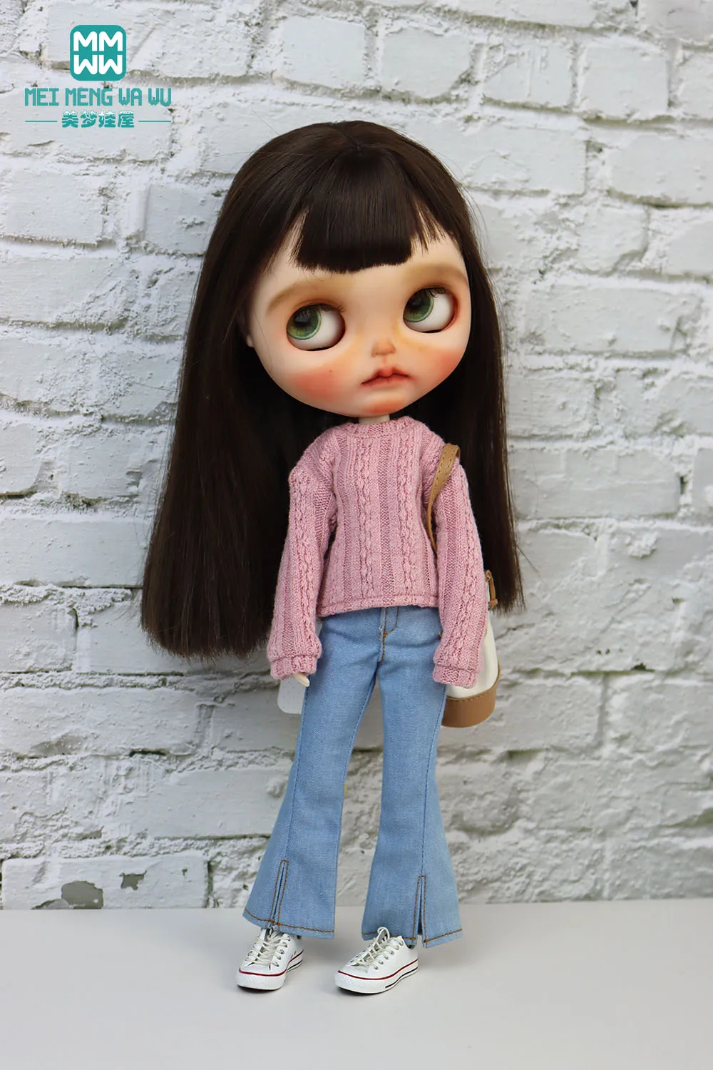 Blyth Doll Clothing Fashion Sweater Short Skirt Jeans Flared Pants Suitable for 28-30 cm OB22 OB24 Doll Accessories Gift