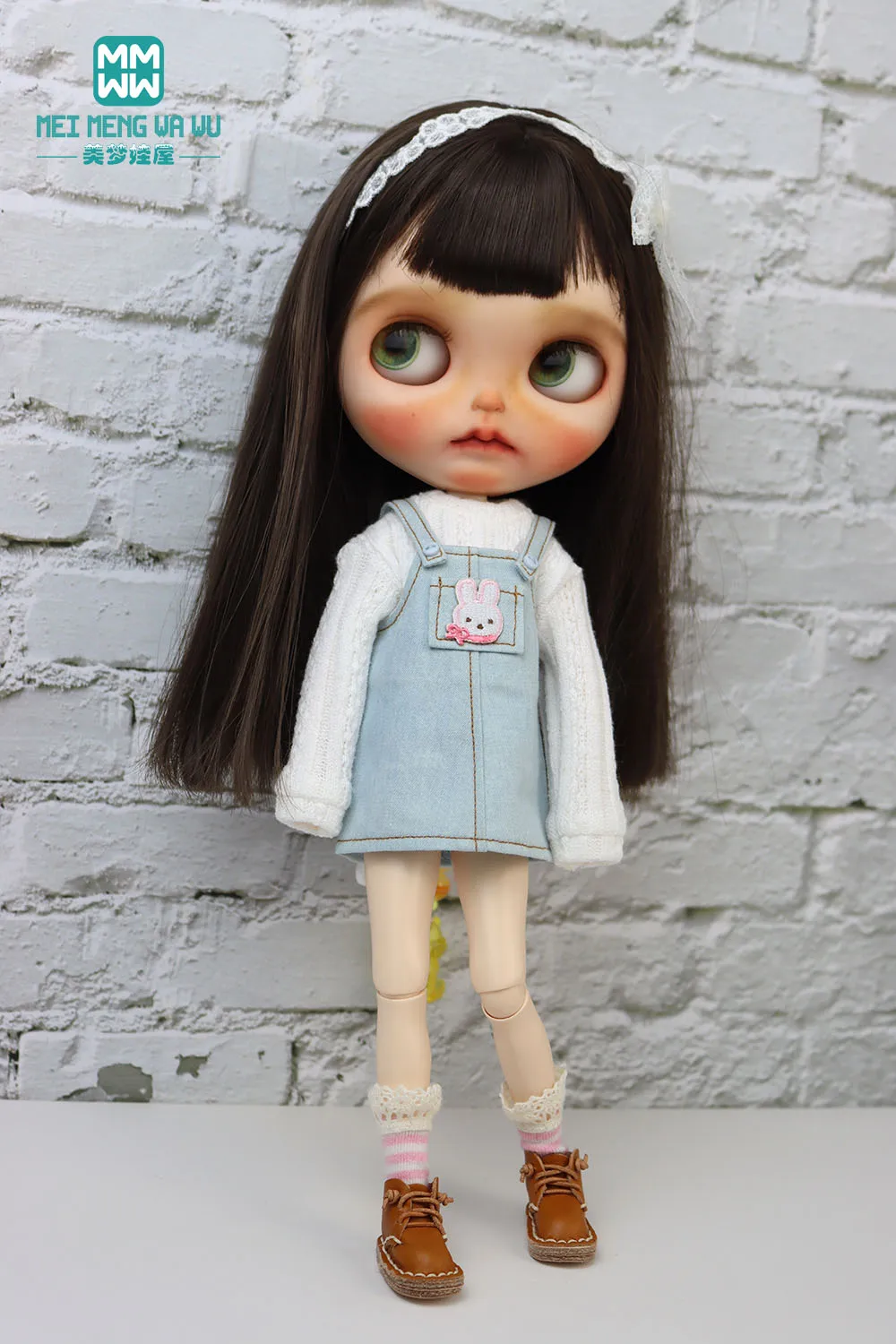 Blyth Doll Clothing Fashion Sweater Short Skirt Jeans Flared Pants Suitable for 28-30 cm OB22 OB24 Doll Accessories Gift
