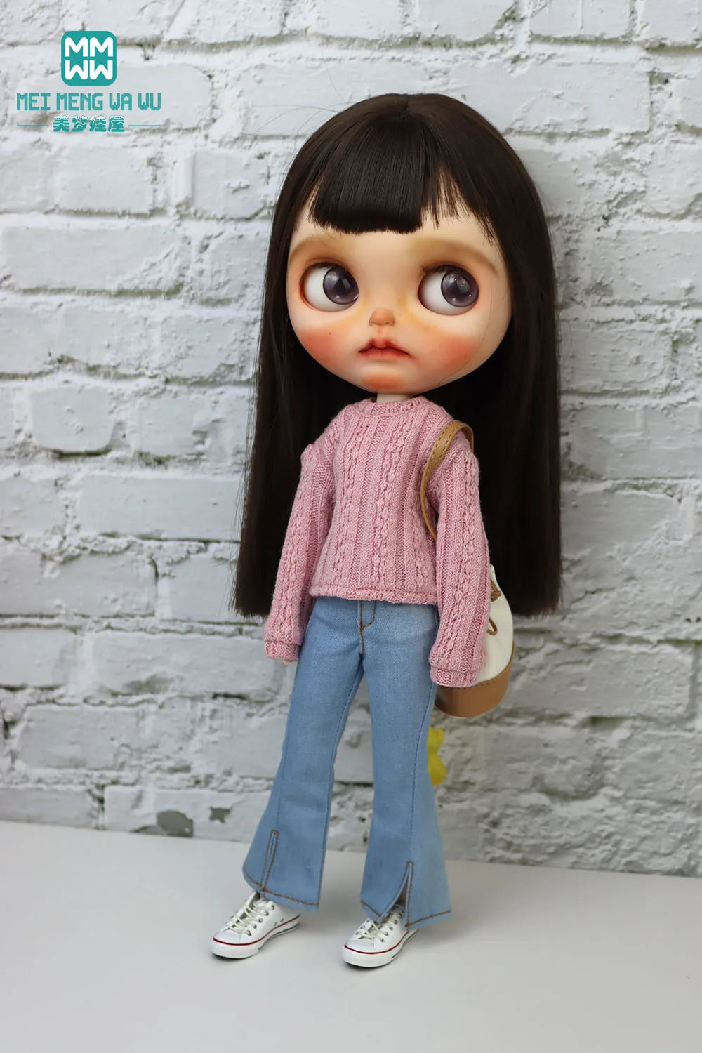 Blyth Doll Clothing Fashion Sweater Short Skirt Jeans Flared Pants Suitable for 28-30 cm OB22 OB24 Doll Accessories Gift