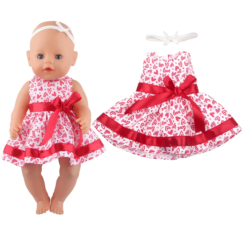 New Cute Love Dress For 43cm Baby New Born Doll Cat Clothes Skirt For American 18 Inch Girl,Our Generation,DIY,Doll Festival