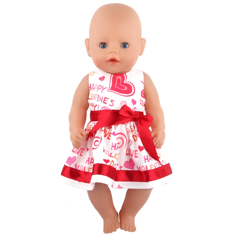 New Cute Love Dress For 43cm Baby New Born Doll Cat Clothes Skirt For American 18 Inch Girl,Our Generation,DIY,Doll Festival