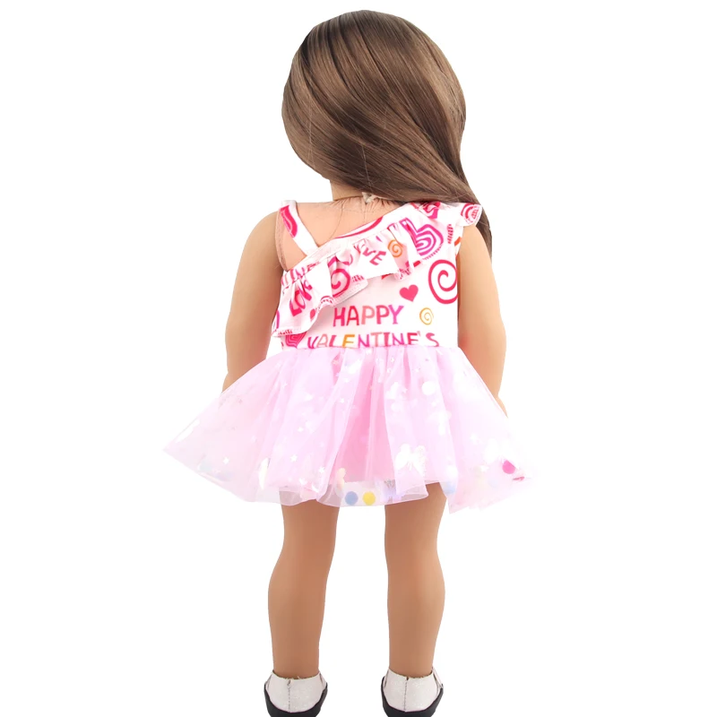 New Cute Love Dress For 43cm Baby New Born Doll Cat Clothes Skirt For American 18 Inch Girl,Our Generation,DIY,Doll Festival