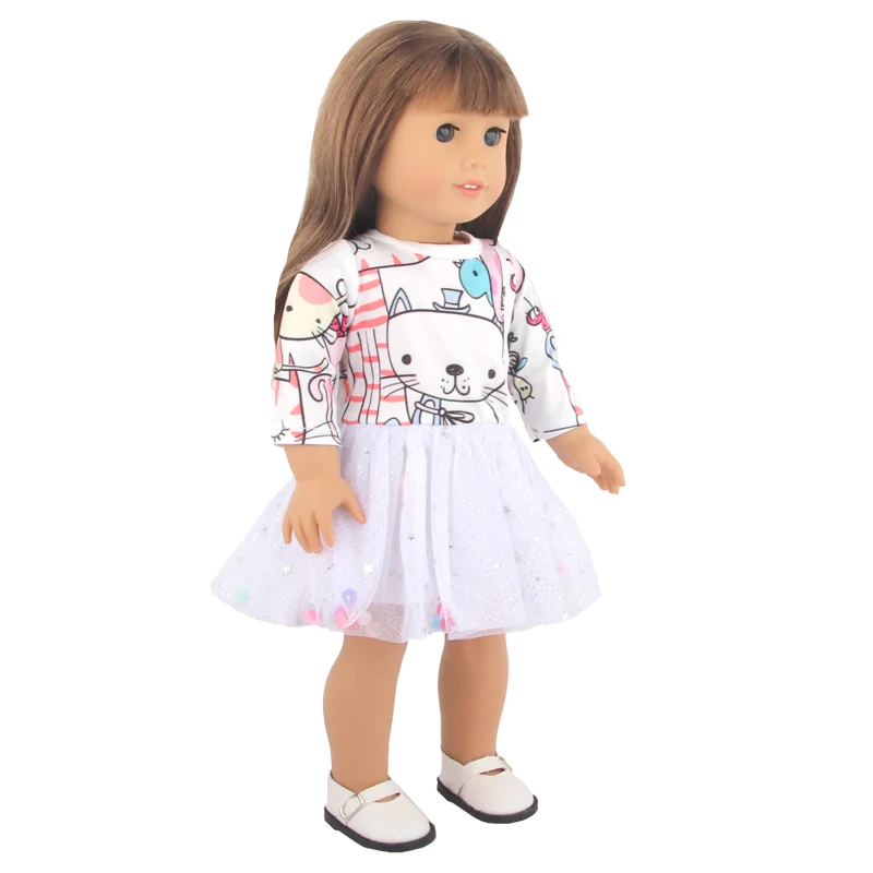 New Cute Love Dress For 43cm Baby New Born Doll Cat Clothes Skirt For American 18 Inch Girl,Our Generation,DIY,Doll Festival