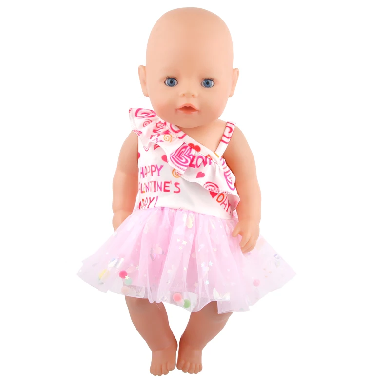 New Cute Love Dress For 43cm Baby New Born Doll Cat Clothes Skirt For American 18 Inch Girl,Our Generation,DIY,Doll Festival