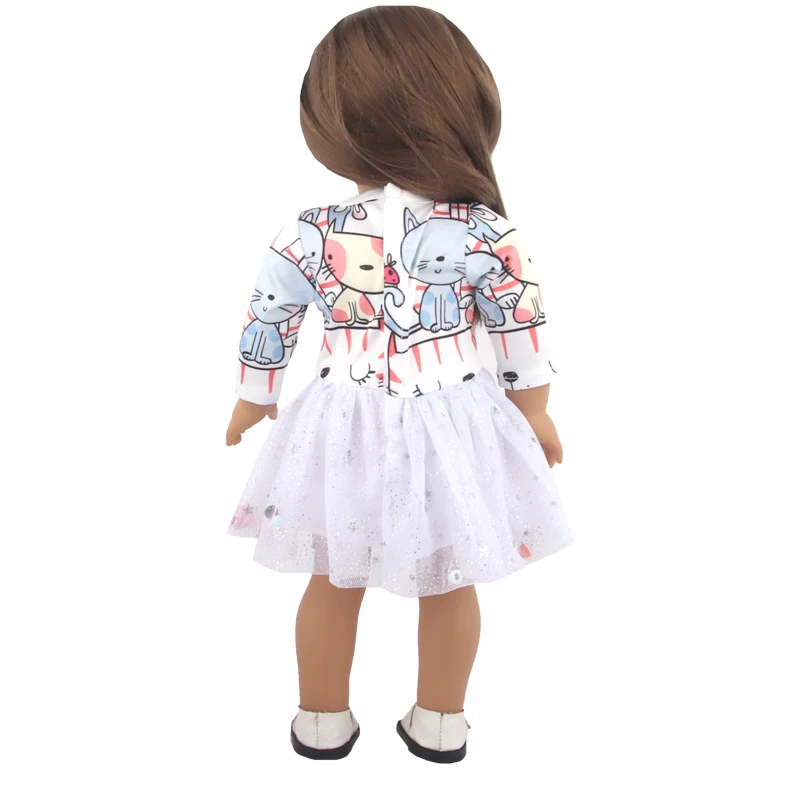 New Cute Love Dress For 43cm Baby New Born Doll Cat Clothes Skirt For American 18 Inch Girl,Our Generation,DIY,Doll Festival