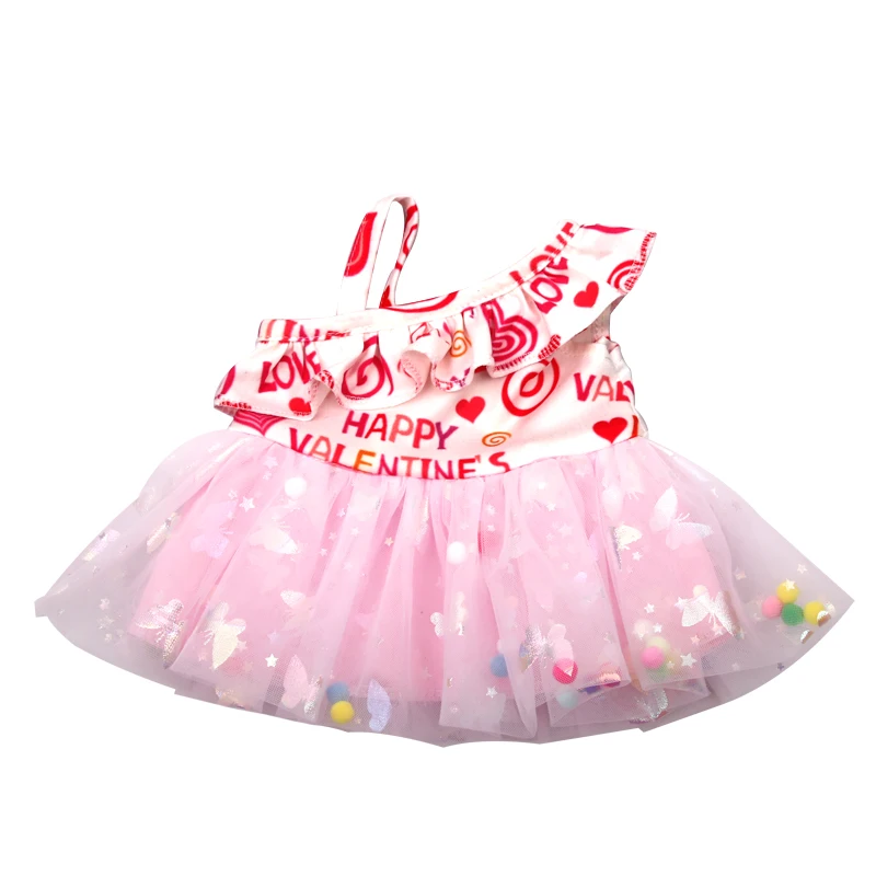 New Cute Love Dress For 43cm Baby New Born Doll Cat Clothes Skirt For American 18 Inch Girl,Our Generation,DIY,Doll Festival