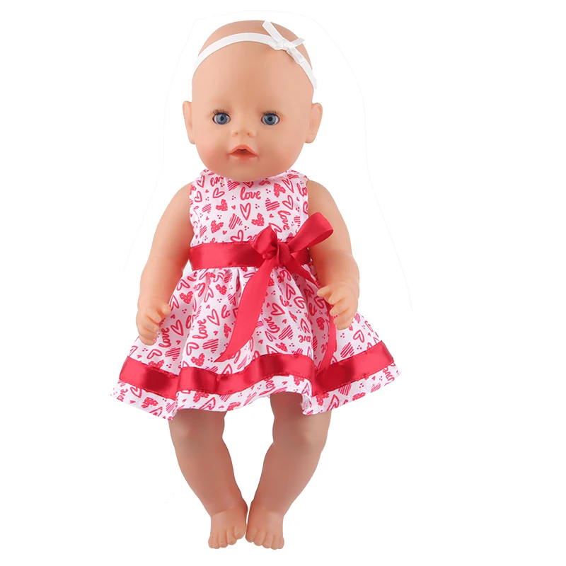 New Cute Love Dress For 43cm Baby New Born Doll Cat Clothes Skirt For American 18 Inch Girl,Our Generation,DIY,Doll Festival