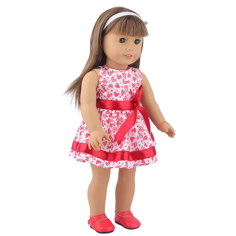 New Cute Love Dress For 43cm Baby New Born Doll Cat Clothes Skirt For American 18 Inch Girl,Our Generation,DIY,Doll Festival