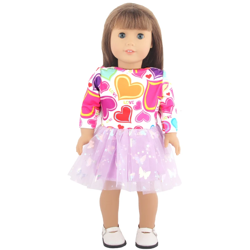 New Cute Love Dress For 43cm Baby New Born Doll Cat Clothes Skirt For American 18 Inch Girl,Our Generation,DIY,Doll Festival