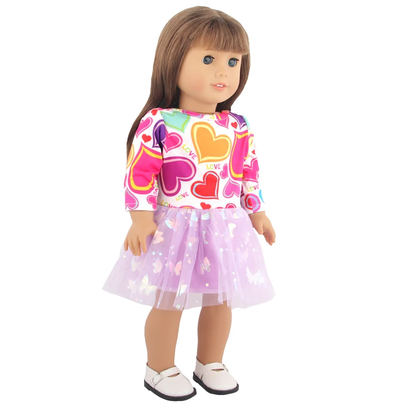 New Cute Love Dress For 43cm Baby New Born Doll Cat Clothes Skirt For American 18 Inch Girl,Our Generation,DIY,Doll Festival