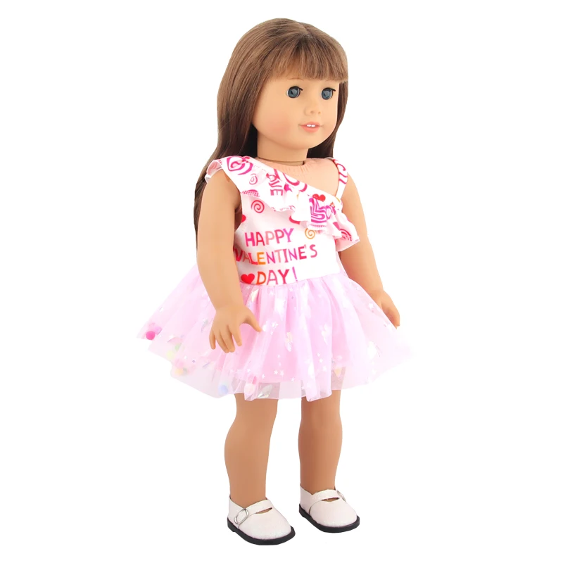 New Cute Love Dress For 43cm Baby New Born Doll Cat Clothes Skirt For American 18 Inch Girl,Our Generation,DIY,Doll Festival