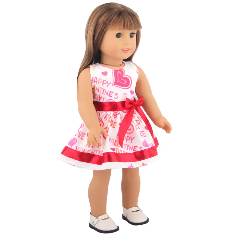 New Cute Love Dress For 43cm Baby New Born Doll Cat Clothes Skirt For American 18 Inch Girl,Our Generation,DIY,Doll Festival