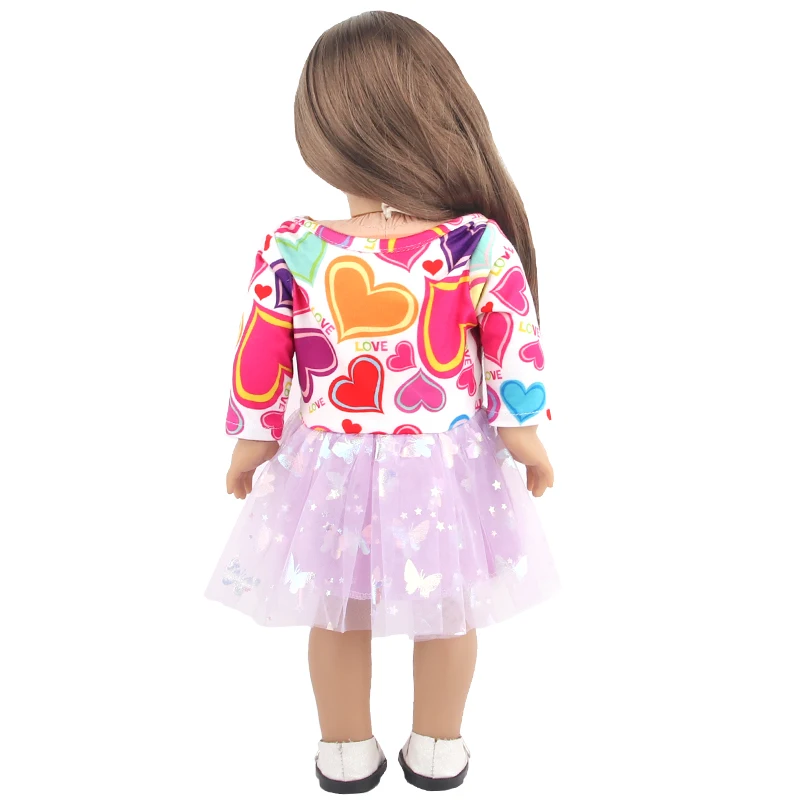 New Cute Love Dress For 43cm Baby New Born Doll Cat Clothes Skirt For American 18 Inch Girl,Our Generation,DIY,Doll Festival