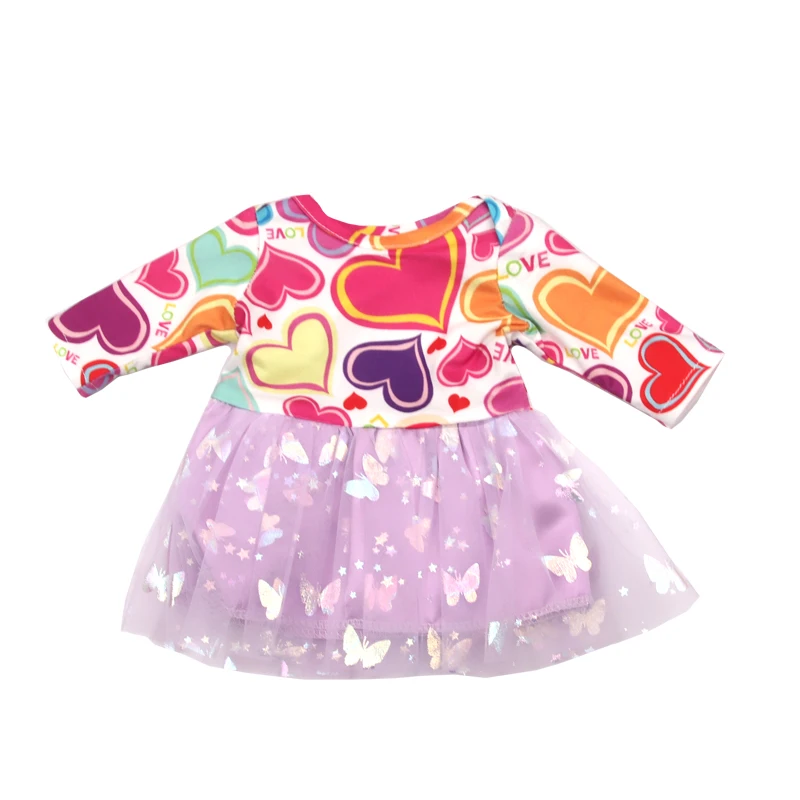 New Cute Love Dress For 43cm Baby New Born Doll Cat Clothes Skirt For American 18 Inch Girl,Our Generation,DIY,Doll Festival
