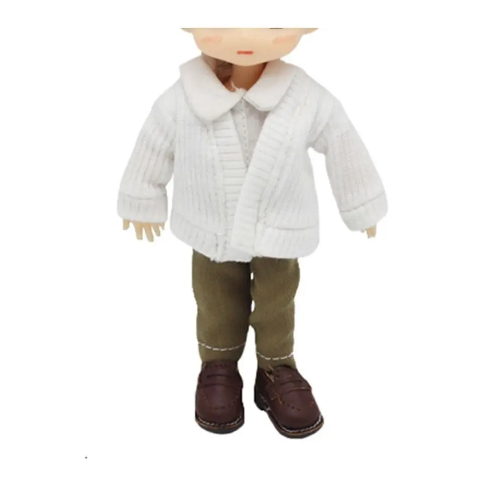 1/12 Doll Clothes Knitted Sweater Fashion Tops Candy Color Coat OB11 Clothes Handmade Casual Wear Dolls Accessories Kids Toys