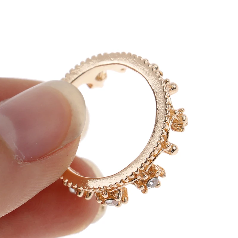 1:12 Dollhouse Miniature Mini Metal Crown Princess Headwear Model Dolls Accessories Kids Pretend Toys
