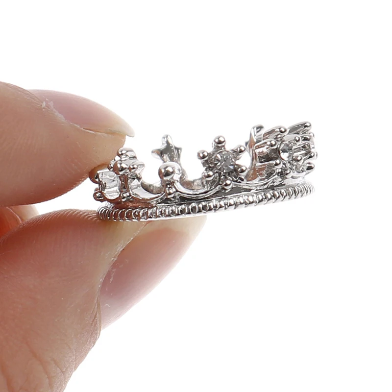 1:12 Dollhouse Miniature Mini Metal Crown Princess Headwear Model Dolls Accessories Kids Pretend Toys