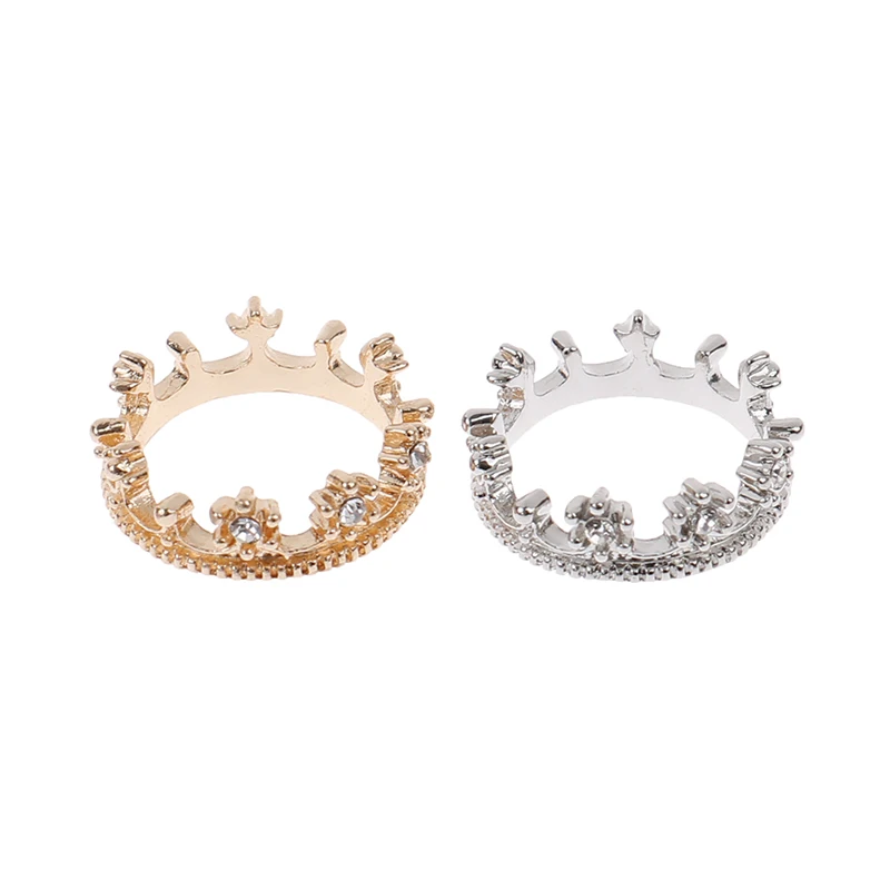 1:12 Dollhouse Miniature Mini Metal Crown Princess Headwear Model Dolls Accessories Kids Pretend Toys