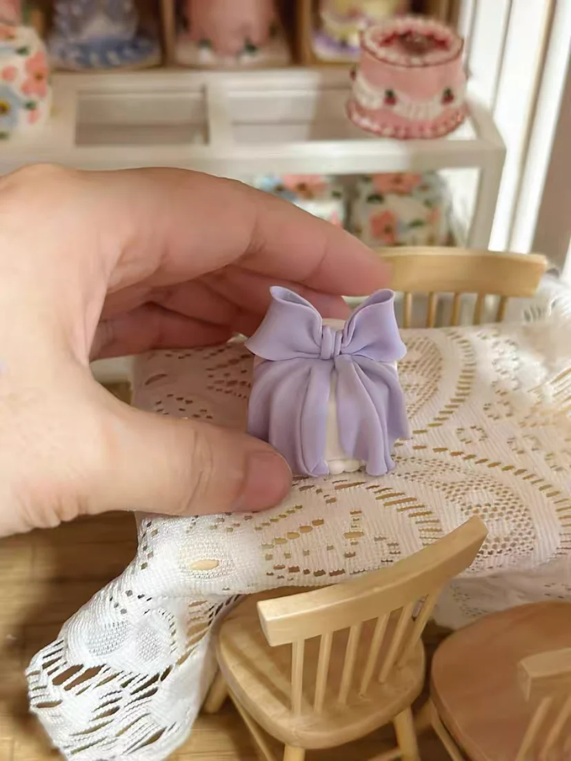 DollHouse diy accessories Clay sculpture cake Cartoon Shark Flower cake miniature birthday party decoration couple gift model