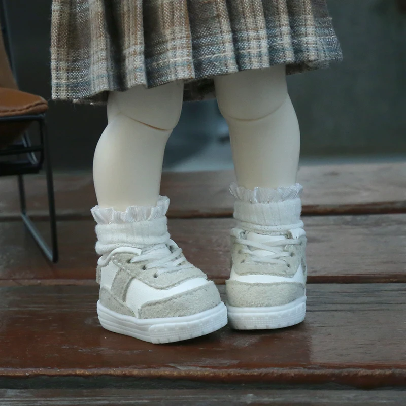 Small 1/6BJD Casual Sports Shoes Sneakers for Big Fish, Fat Fish, Corgi Body, Little Body, GL Small 1/6 Inner Length 3.5*1.6cm