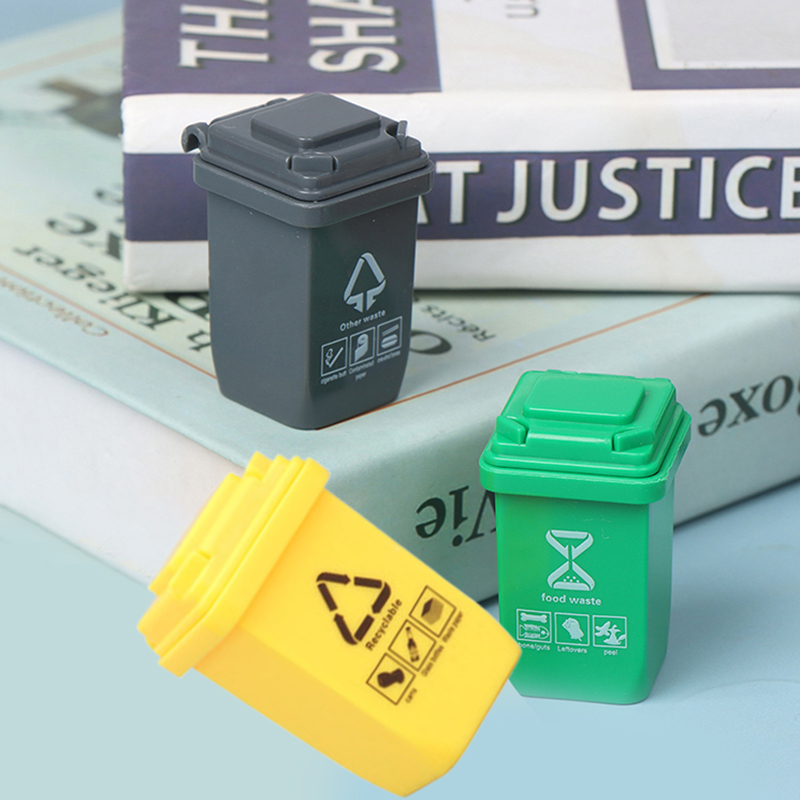 5pcs/set 1:12 Dollhouse Miniature Trash Can Model Furniture Accessories For Doll House Decor Kids Play Toys