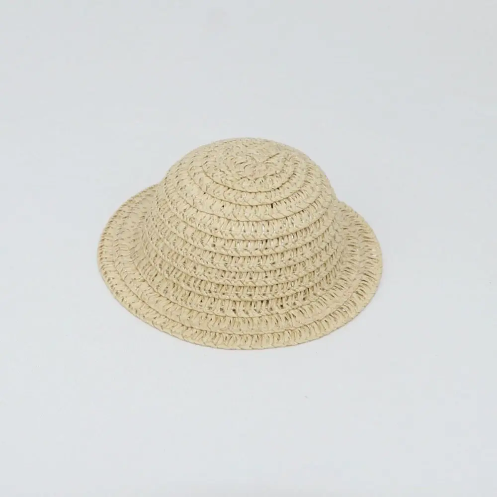 10CM Doll Hat Mini Handmade Dollhouse Miniature Tassel Straw Hat For Idol Cotton Dolls Accessories Doll House Hand Weaved Hats