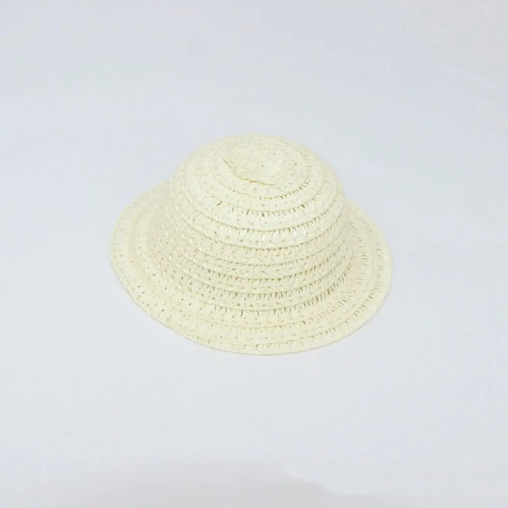 10CM Doll Hat Mini Handmade Dollhouse Miniature Tassel Straw Hat For Idol Cotton Dolls Accessories Doll House Hand Weaved Hats