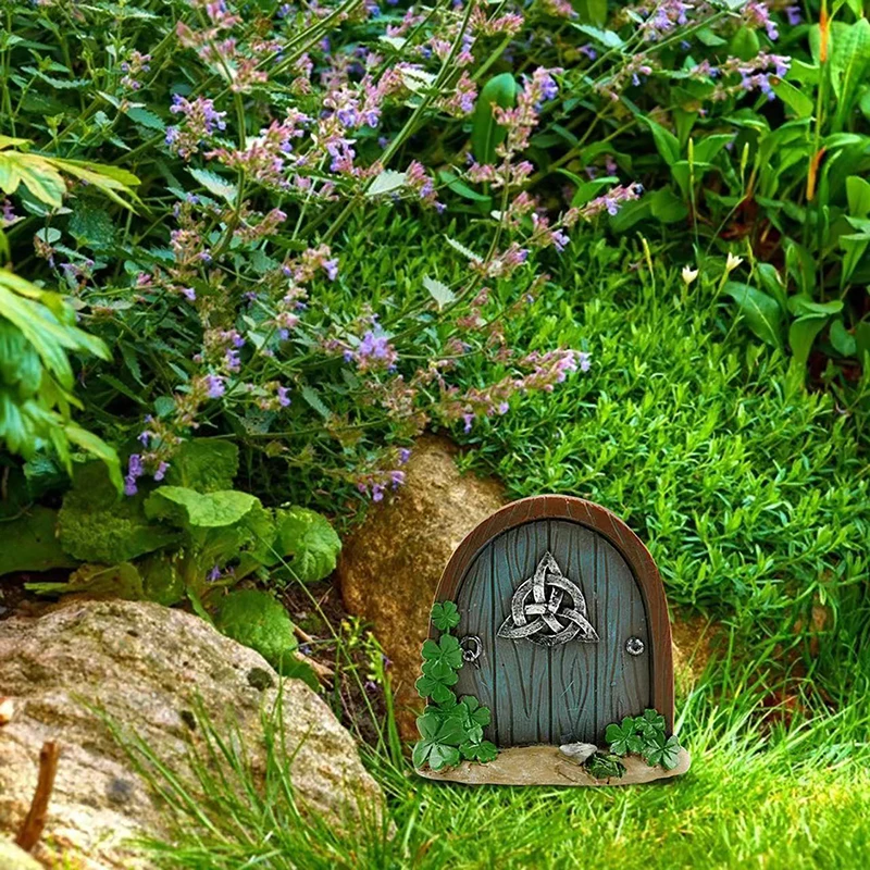 1Pc Miniature Dollhouse Fairy Door Home Mini Arch Window Door Mouse Hole Decoration Outdoor Garden Sculpture Elf Craft Decor