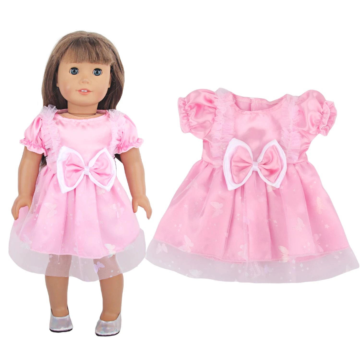 Lovely Princess Doll Dress Clothes For 43cm Baby New Born Doll Cute Bow Skirt For American 18 Inch&OG,Life Girl Dolls KId's Gift