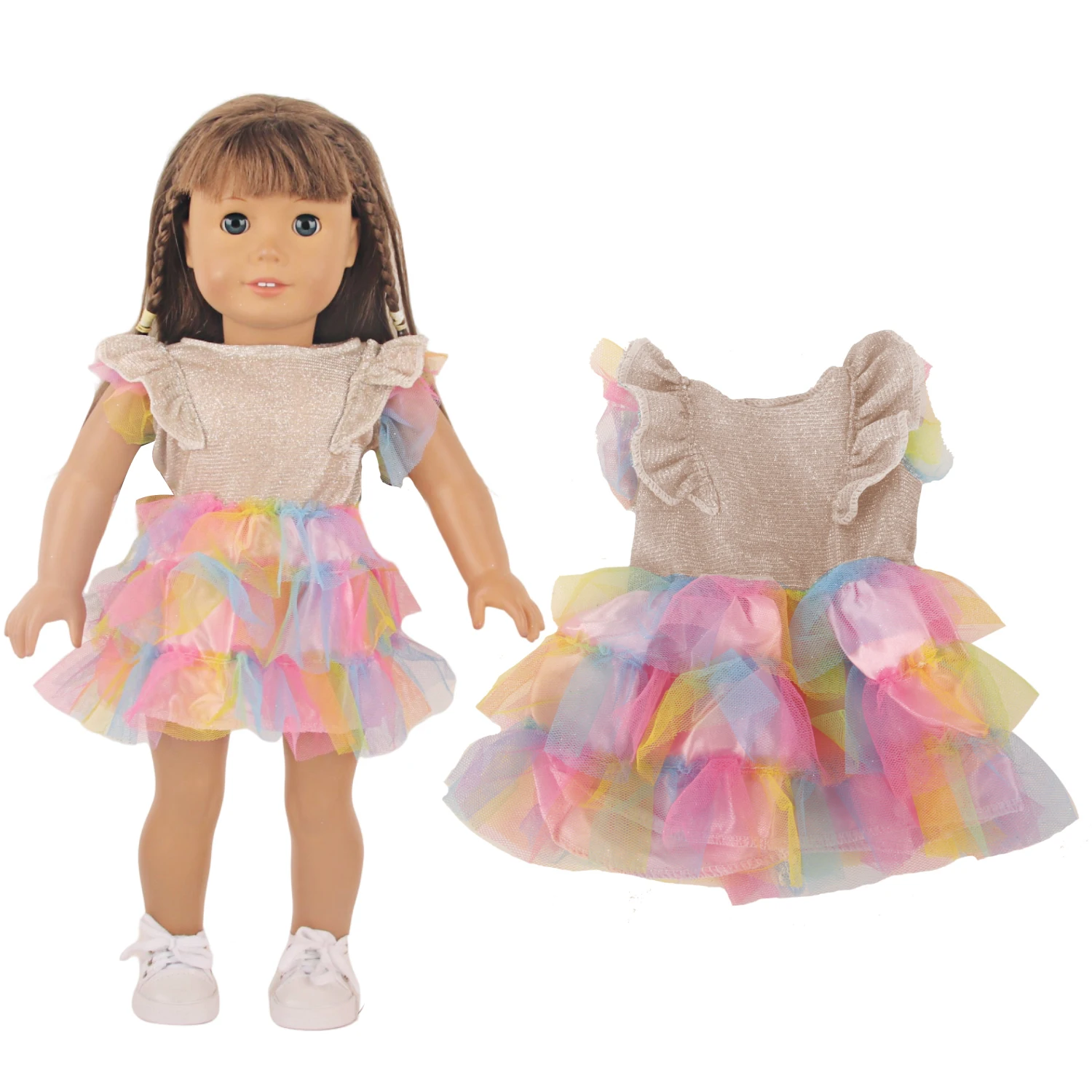 Lovely Princess Doll Dress Clothes For 43cm Baby New Born Doll Cute Bow Skirt For American 18 Inch&OG,Life Girl Dolls KId's Gift