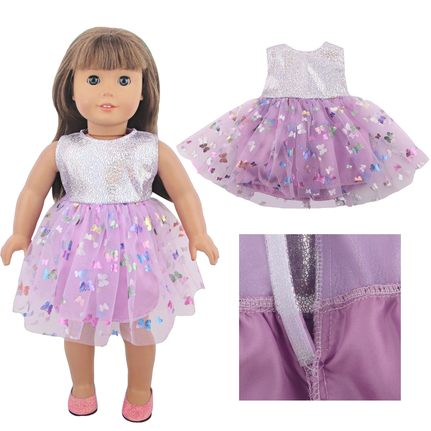 Lovely Princess Doll Dress Clothes For 43cm Baby New Born Doll Cute Bow Skirt For American 18 Inch&OG,Life Girl Dolls KId's Gift