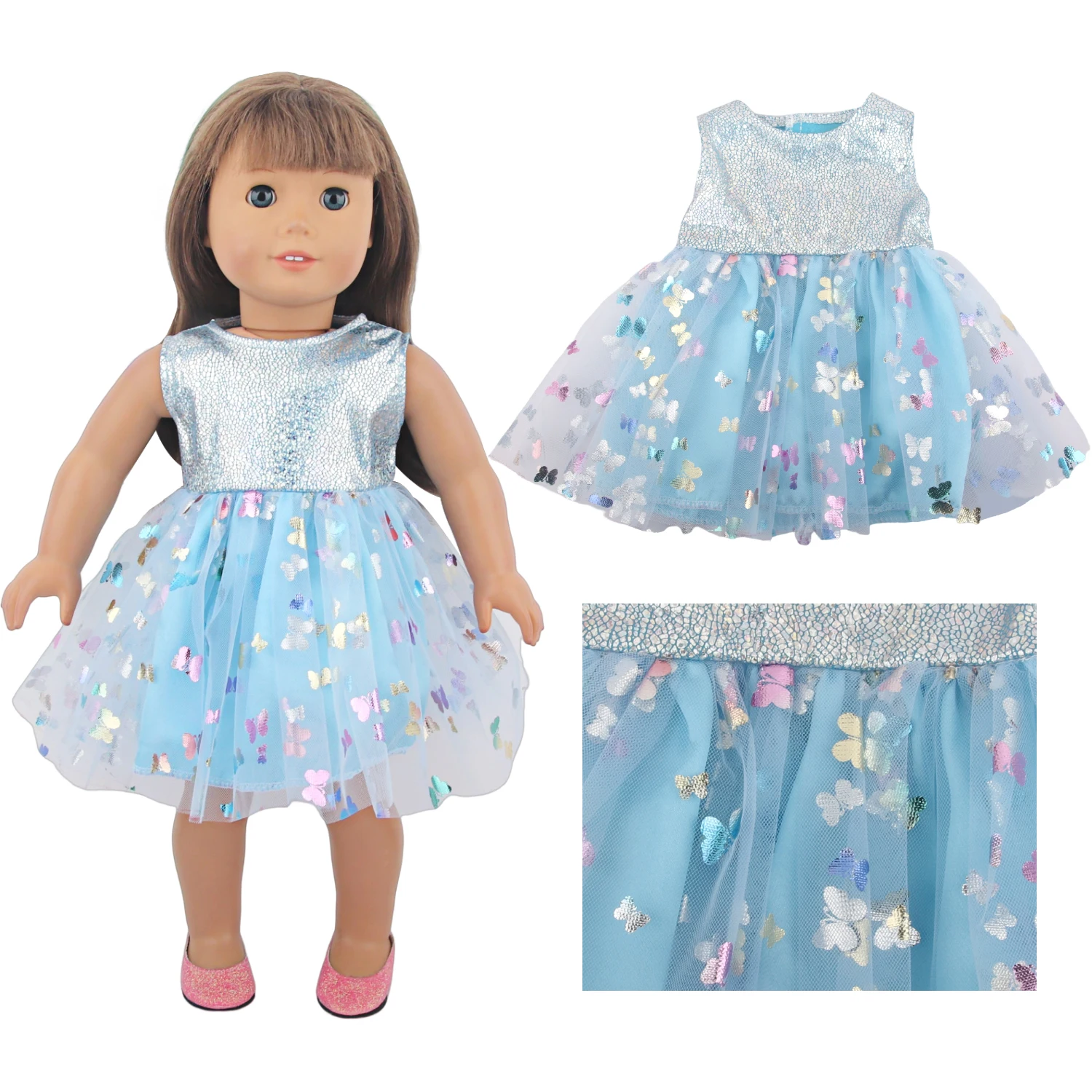 Lovely Princess Doll Dress Clothes For 43cm Baby New Born Doll Cute Bow Skirt For American 18 Inch&OG,Life Girl Dolls KId's Gift