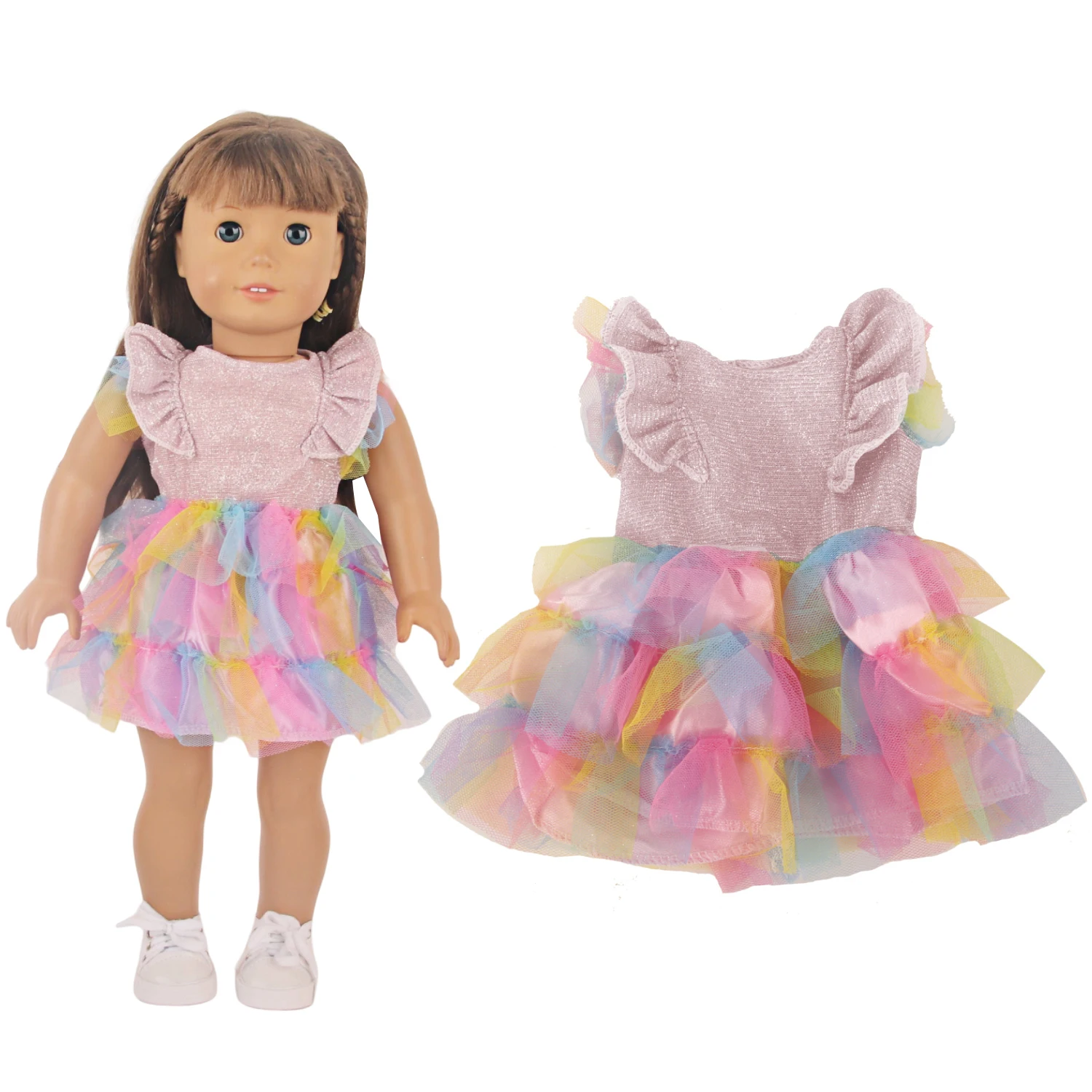 Lovely Princess Doll Dress Clothes For 43cm Baby New Born Doll Cute Bow Skirt For American 18 Inch&OG,Life Girl Dolls KId's Gift