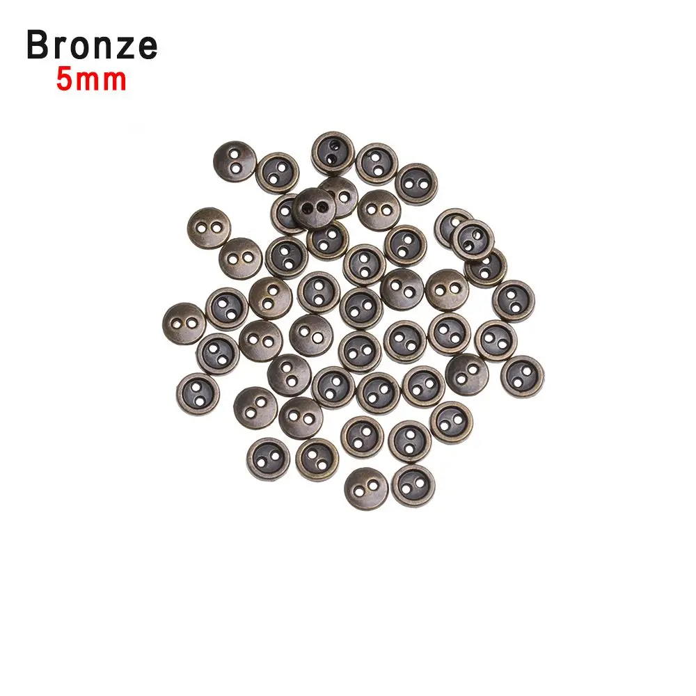 50PCS/Lot Mini Metal Buttons 3mm/4mm/5mm Handmade Buckle Cute DIY Doll Clothes Round Buttons Miniature Doll Clothes Accessories