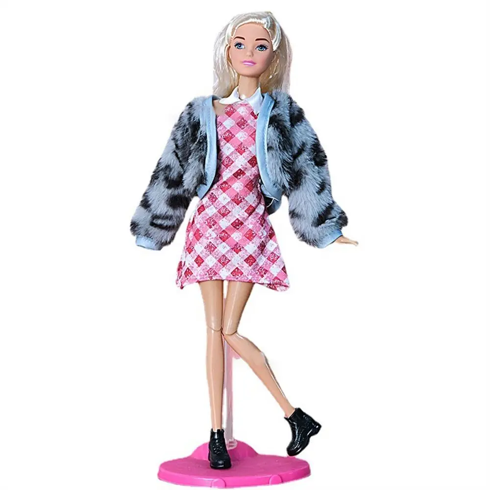 30CM Doll Clothes Suit Fashion Tops Fur Coat Elegant Fishtail Dress Sexy Vest Hip Wrap Skirt For 1/6 Bjd Dolls Accessories Toys