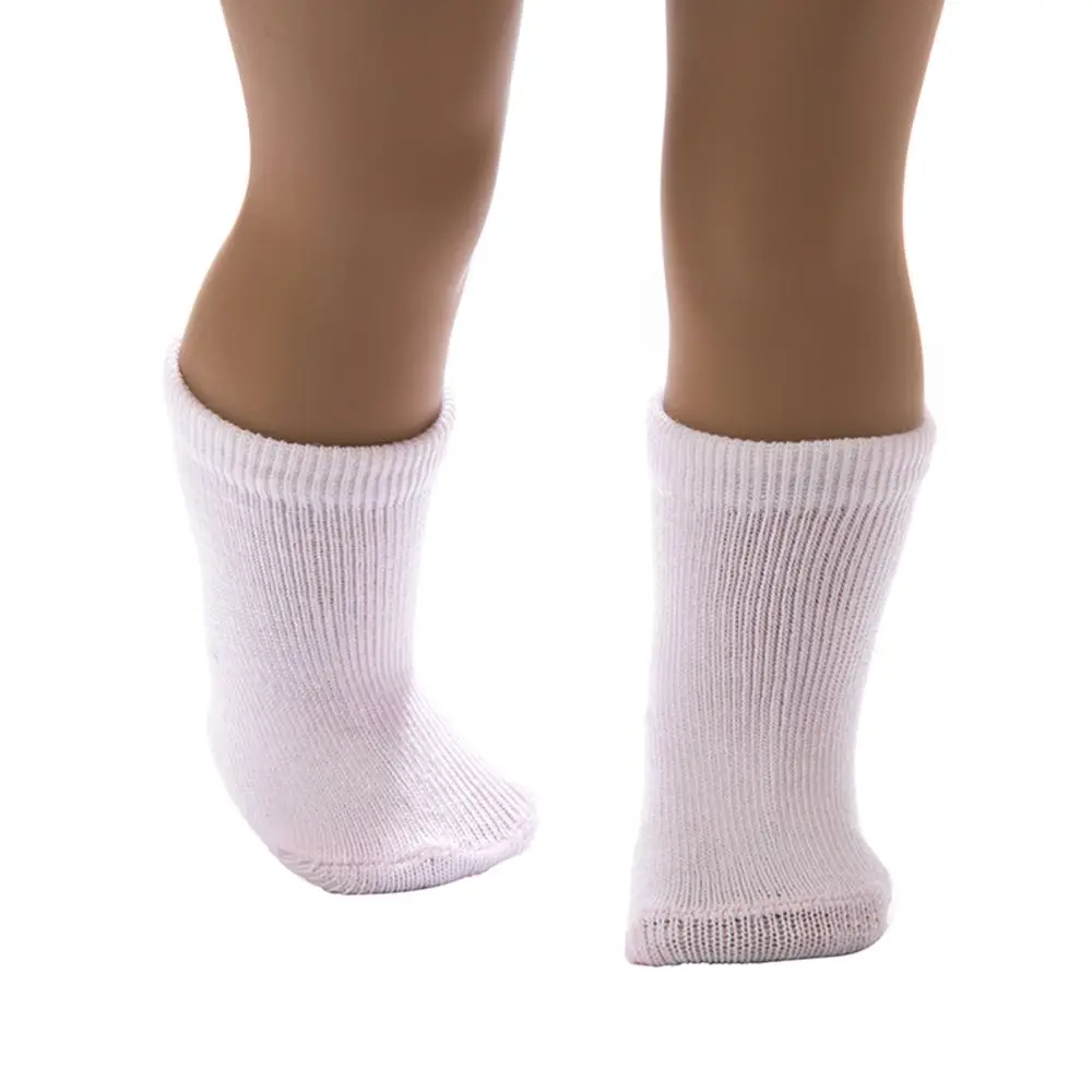 1 Pair Solid Color Socks For 18inch Doll & 43cm Doll Wear Doll Accessories For Baby Doll Clothes Children Gifts