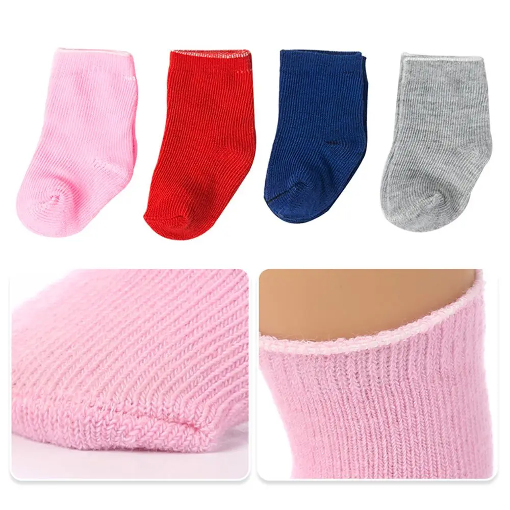 1 Pair Solid Color Socks For 18inch Doll & 43cm Doll Wear Doll Accessories For Baby Doll Clothes Children Gifts
