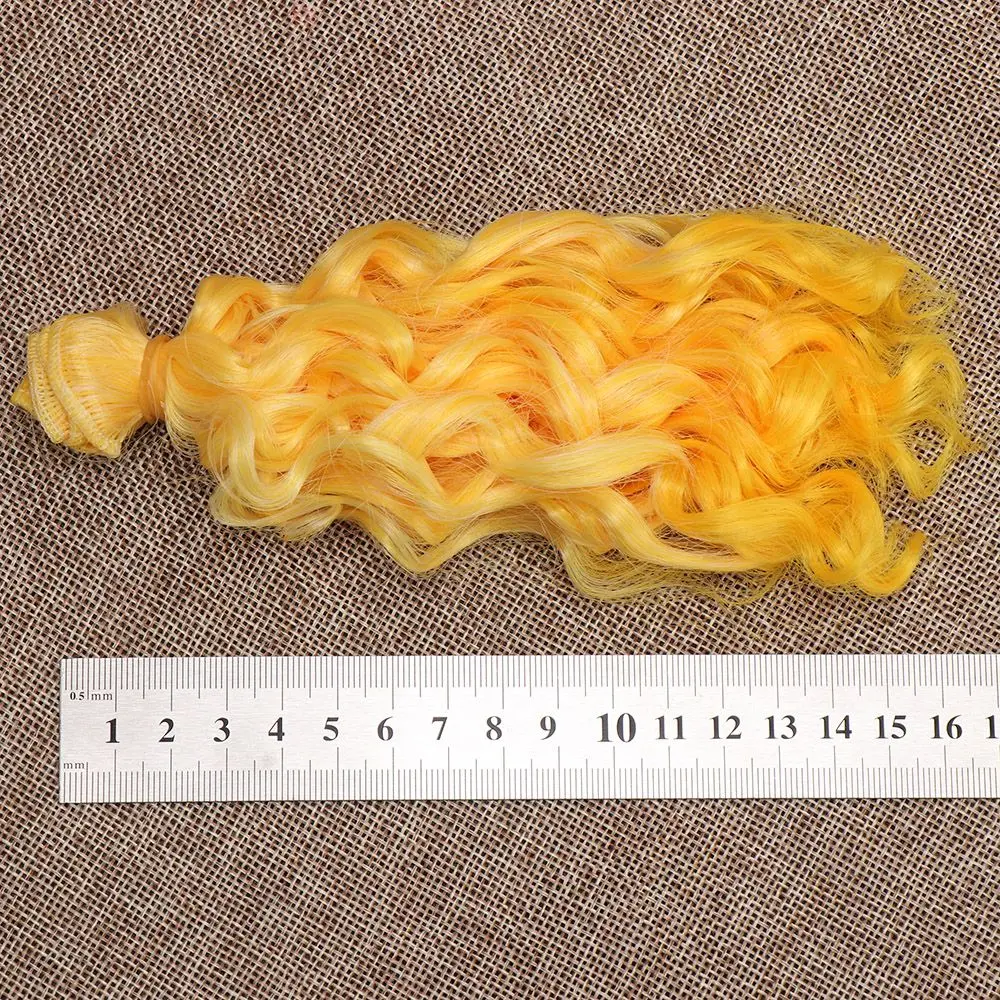 15*100cm Heat Resistant Fiber Curly Hair Piece for 1/3 1/4 1/6 1/12 Dolls DIY Hair Wigs Handmade Hair Wefts Doll Accessories