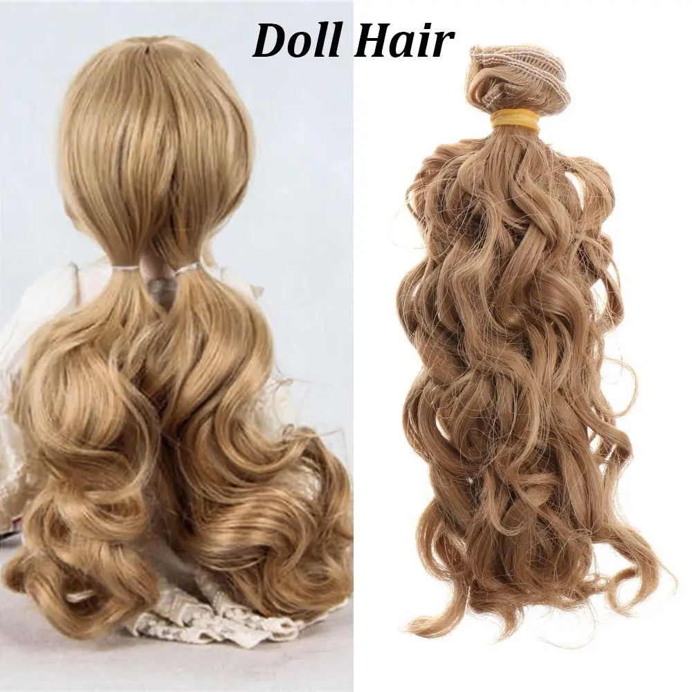 15*100cm Heat Resistant Fiber Curly Hair Piece for 1/3 1/4 1/6 1/12 Dolls DIY Hair Wigs Handmade Hair Wefts Doll Accessories