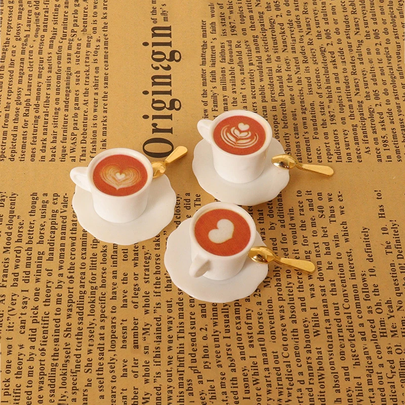 1/12 Dollhouse Simulation Coffee Cup Set Dollhouse Living Room Drink Decoration Dolls House Food Toys Accessories