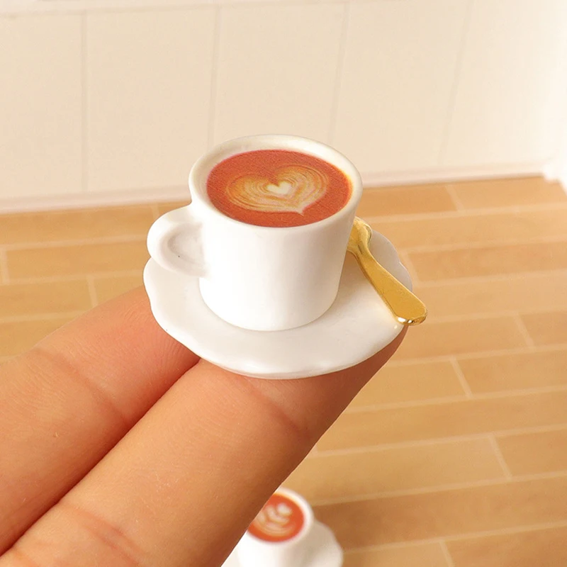 1/12 Dollhouse Simulation Coffee Cup Set Dollhouse Living Room Drink Decoration Dolls House Food Toys Accessories