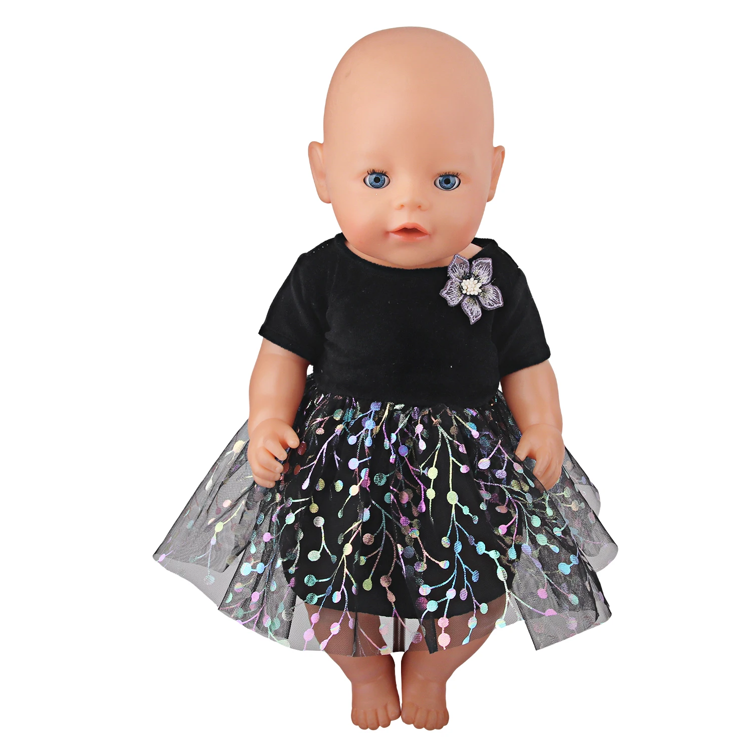 Black Doll Mesh Skirt,Dress, Princess Skirt,Prom Skirt Clothes For American 18 Inch& OG,43 cm Baby New Born Girl Doll Toy