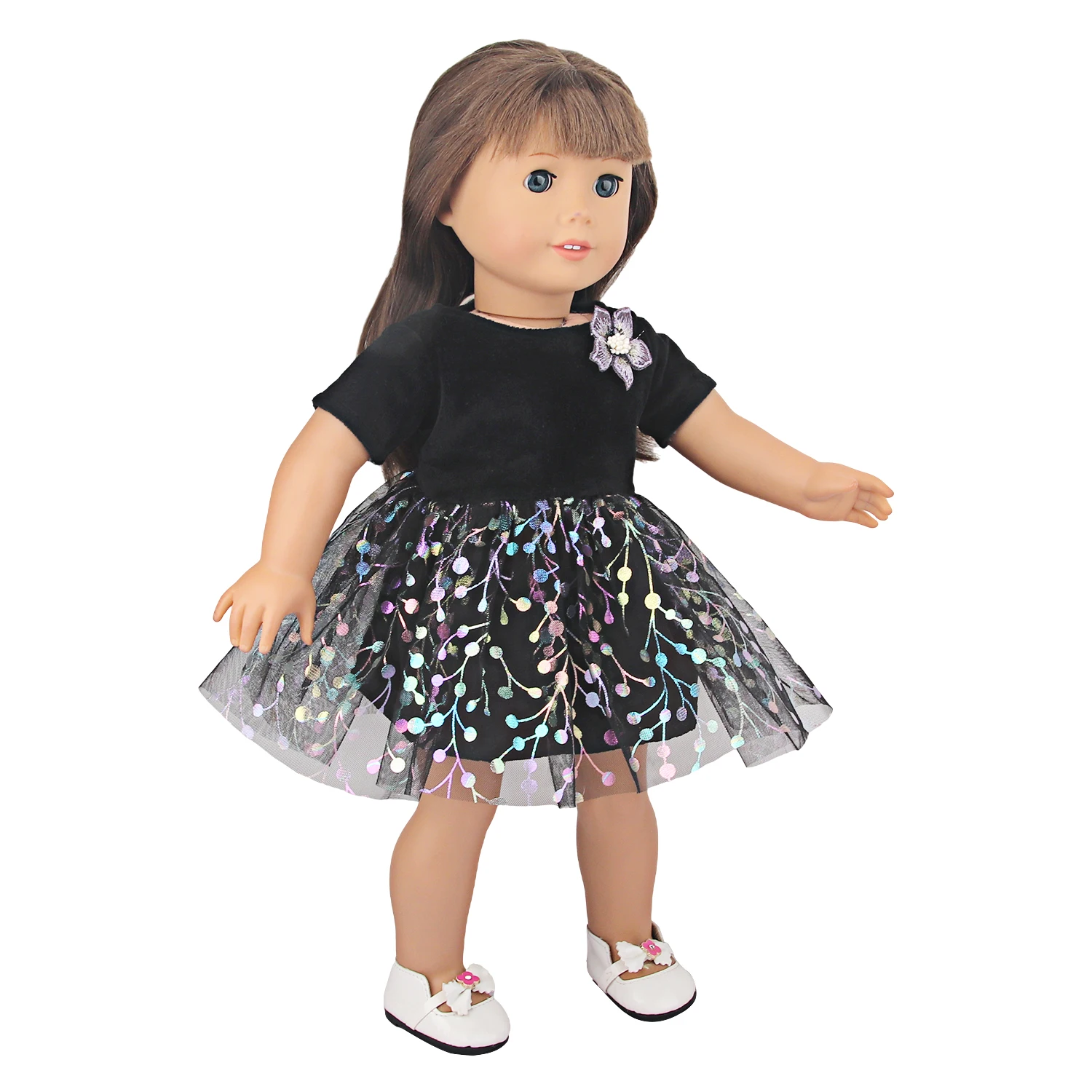 Black Doll Mesh Skirt,Dress, Princess Skirt,Prom Skirt Clothes For American 18 Inch& OG,43 cm Baby New Born Girl Doll Toy