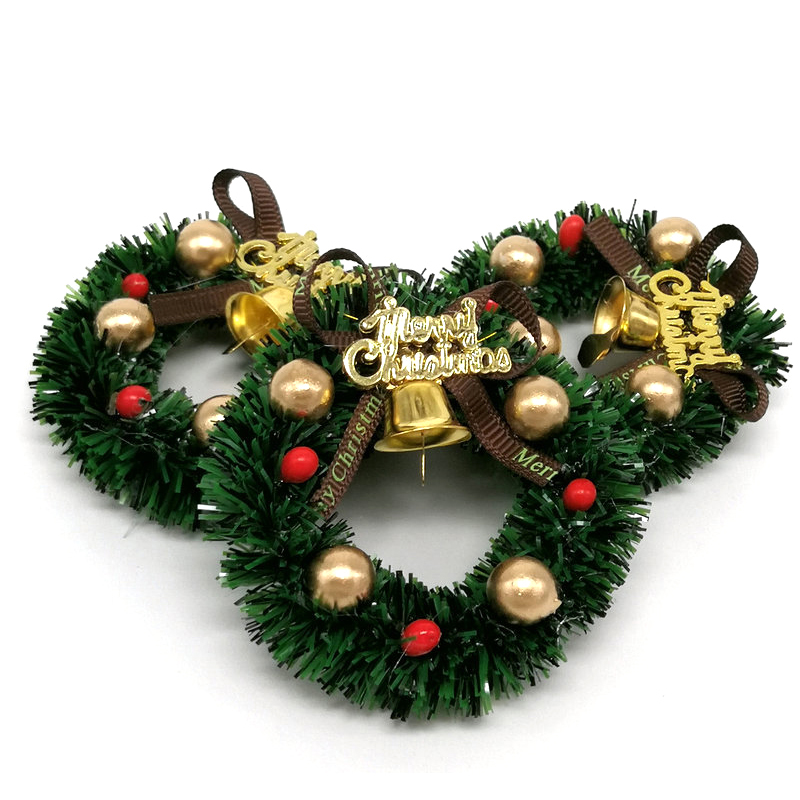 1 Pcs 6CM Miniature Wreath Doll House Christmas Tree Wall Decoration Accessories