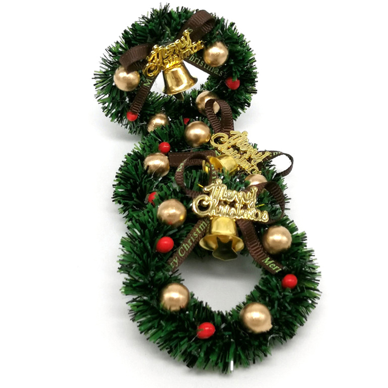 1 Pcs 6CM Miniature Wreath Doll House Christmas Tree Wall Decoration Accessories