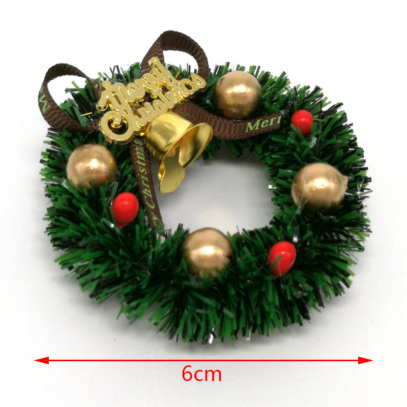 1 Pcs 6CM Miniature Wreath Doll House Christmas Tree Wall Decoration Accessories